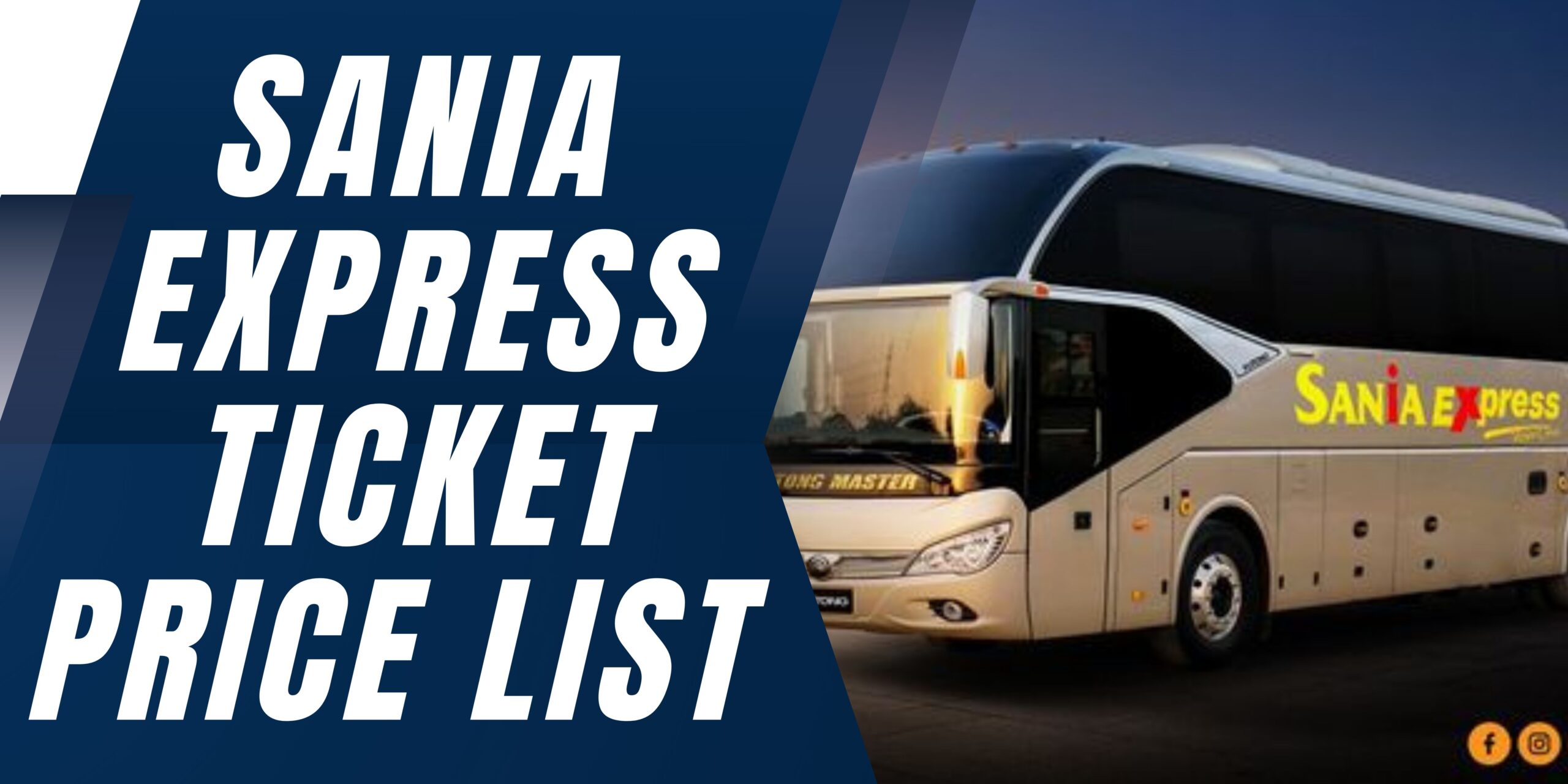Sania Express Ticket Price List 2024