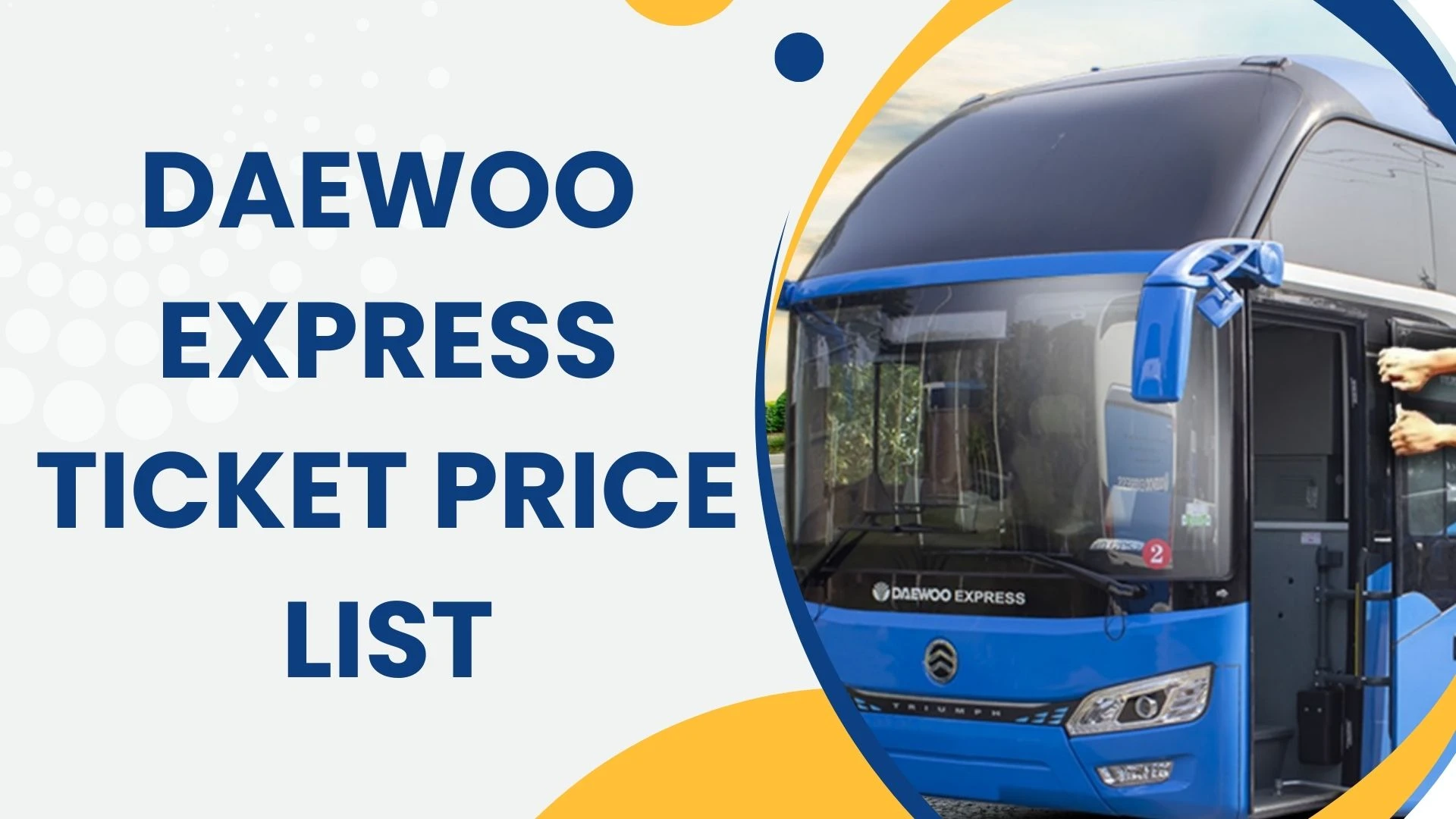 Daewoo Express Ticket Price List 2024